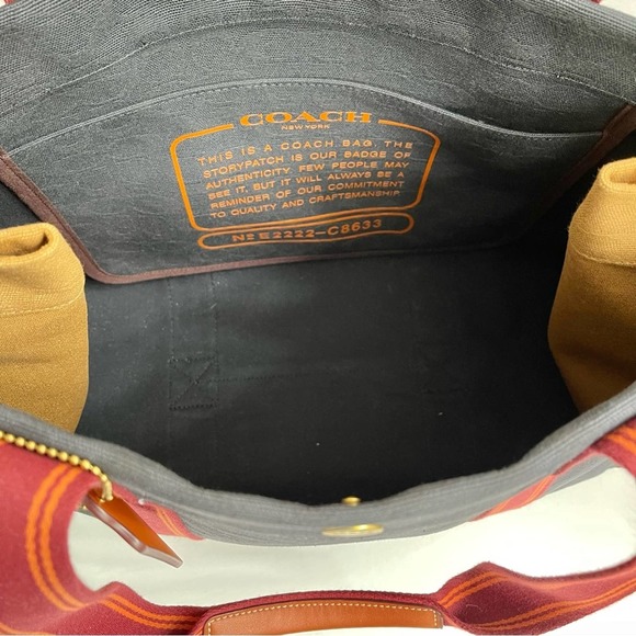 NEW COACH Spin Tote 42 Signature Jacquard in Black/Red - Picture 10 of 14